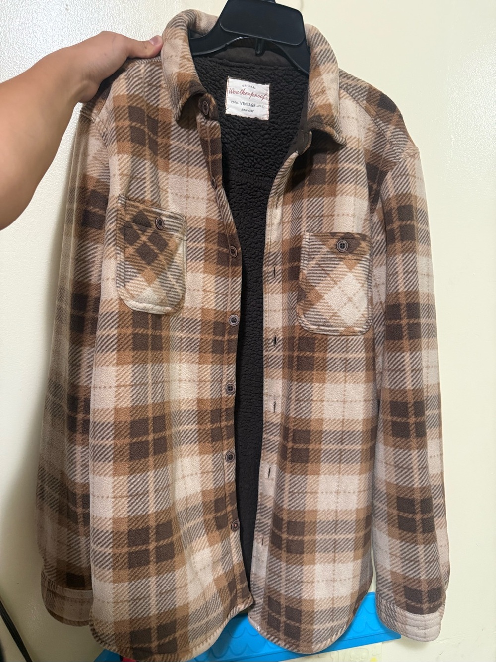 Men’s Weatherproof Vintage Plaid Sherpa Jacket